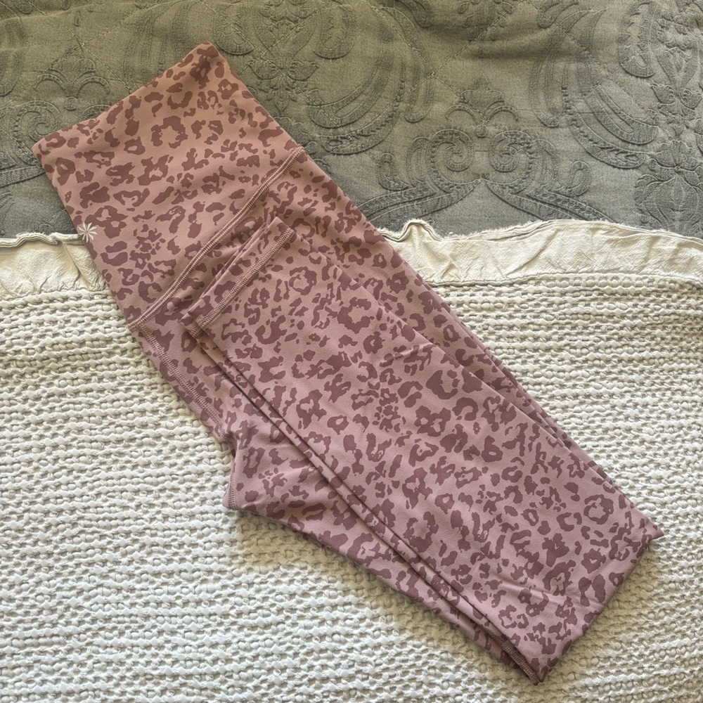Athleta Pink Cheetah Print Leggings